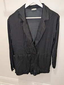 Free People Intimately Loungewear Romper XS Balloon Long Sleeves Black - Picture 1 of 5