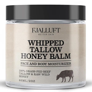 Beef Tallow Face Moisturizer: 100% Whipped and Grass Fed Cow Tallow Balm with Ra - Picture 1 of 1