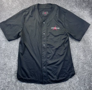 Air Jordan Jump Man Jersey Youth XL Button Front Polyester Mesh Baseball Black - Picture 1 of 11