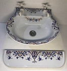 Rare Vasque / Évier & Tablette Pour Salle De Bain Décor Rouen Fait Main