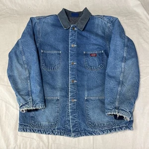 Vintage Dickies Chore Jacke Herren 2XL XXL Blau Feld Scheune Mantel Decke Gefüttert USA - Bild 1 von 14