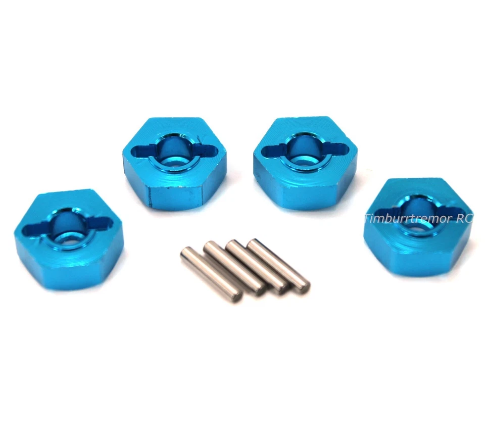 HSP 02134 Blue Aluminum Wheel Hex Hubs 12mm & Pins for Redcat Tornado EPX S30 - Image 1 of 3