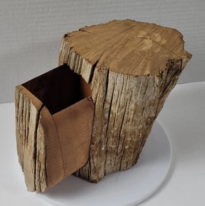 Scatola in legno di cedro aromatico grezzo naturale non finito con cassetto segreto nascosto - Foto 1 di 10