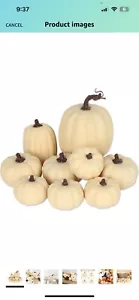 Artificial Assorted Pumpkins Fake Artificial Maple Leaves-Halloween 7pcs Pumpkin - Picture 1 of 7