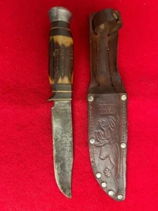 Vintage G.C. Co, Soligen Germany #471 Stag Hunting Knife with Leather Sheath - Picture 1 of 4