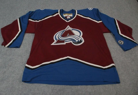 VINTAGE Colorado Avalanche Jersey Mens Extra Large Red Maroon Blue White Koho Cover