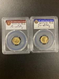 First Strike 2016-W PCGS SP70 100 aniversario (juego de 2 monedas) firmado por Ed Moy  - Imagen 1 de 2