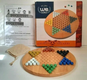 Chinese Checkers WE Games Family Fun 11.5" Diameter Wood Board 2007 Pre-owned - Picture 1 of 10