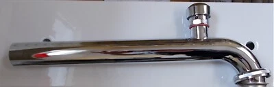 Ablaufrohr 1 1/4" x 300mm verchromt gebogen m.Belüfter m.Bord u.ü-Mutter - Bild 1 von 4