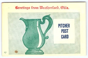 Greetings Weatherford Oklahoma Village Print Serious Postcard D110 - Imagen 1 de 2