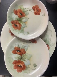 Vintage Bavaria Poppyseed Flowers Porcelain Plates Lot Of 3 / 1x-12”/ 2x-9” Rare - Picture 1 of 6