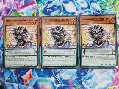 Yugioh Karten Playset 3x Erzunterweltler Exzentrick OP22-DE017 Deutsch Common NM - Bild 1 von 4