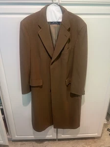 Vintage 90s Burberrys 100% Wool Camel Full Length Overcoat – Size 48 - Picture 1 of 14