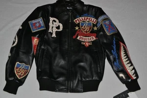 Pelle Pelle Men's LEATHER Jacket BLACK ANNIVERSARY AMERICAN BRUISER All SIzes - Picture 1 of 11