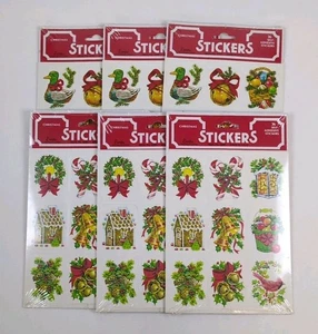 Lote de paquetes de pegatinas vintage de Navidad Eureka - 6 paquetes nuevos - 216 pegatinas - Imagen 1 de 5