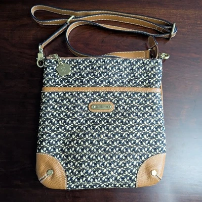 Eric Javits Nueva York Rafia Squishee Bandolera Bolso de Hombro Cartera Cuero Marrón Foto 1 de 4