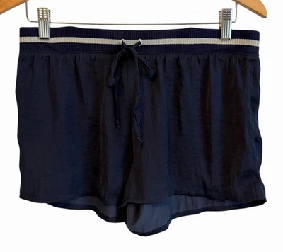 Pantalones cortos para dormir Aerie Silky pijama inferior para mujer talla mediana azul marino salón ángel Foto 1 de 4