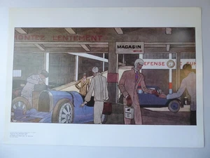 Affiche Parking Auto Bugatti Pierre Mourgue 1926 - Imprimer en 1980. - Picture 1 of 1