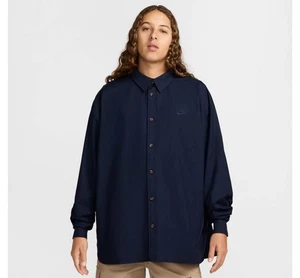 Nike Club oxford shirt in navy Very Over Sized Large. More Like 2xl - Picture 1 of 11