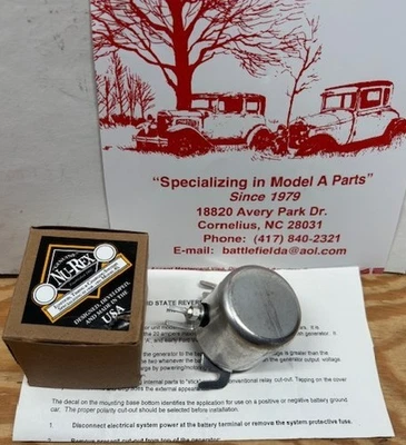 1928-1931 Model A Ford Solid State Generator Cutout, NuRex Brand Positive Ground - Image 1 of 2