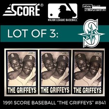 1991 Score Ken Griffey Jr & Sr The Griffeys #841 Pack Fresh 91 Seattle Mariners