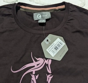 Horze Helen Women's Short Sleeved Shirt Brown US Size 8 - Picture 1 of 3