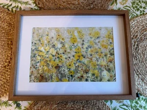 Framed Yellow Wildflower Print 17x13 Gallery Wall Flowers Nature - Picture 1 of 5