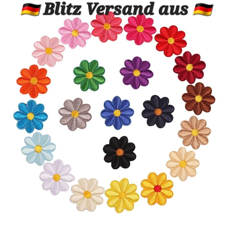 Flicken zum Aufbügeln Bügelflicken Aufbügler Blume Patches Stoff Aufbügelflicken - Bild 1 von 1