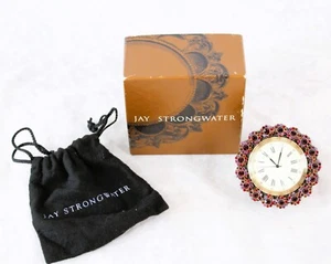 Vtg Jay Strongwater & Swarovski Crystal Round Desk Clock Signed by Artist 2000 - Picture 1 of 10