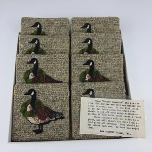 Guirnalda de ganso de Navidad pájaro alfombra posavasos gremio de campo bajo conjunto de 8 de colección - Imagen 1 de 11