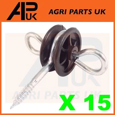 APUK 15 x Elektrische Zaun Tor Griff Isolatoren Anker Band Schraube Poly Seil Zaun