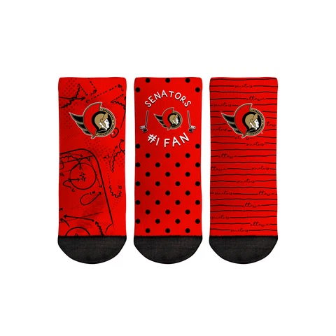 Toddler Rock Em Socks Ottawa Senators #1 Fan 3-Pack Crew Socks Set Cover