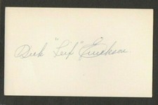Dick Leif Errickson 3x5 signed auto autographed index note card Bees Cubs
