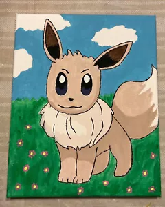 Evee Pokemon Fan Art Drawing Painted on 8X10 Canvas #prismatic evolutions - Picture 1 of 8