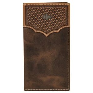 JUSTIN MEN'S RODEO WALLET BASKET WEAVE YOKE 2030767W3 - Picture 1 of 1