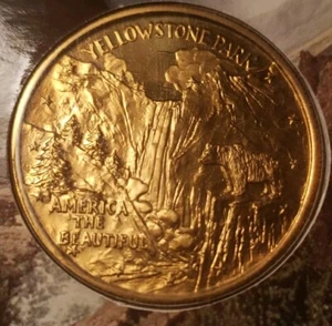 National Park Treasures Bronzemedaille Yellowstone Park Frank Gasparro Grizzly - Bild 1 von 14