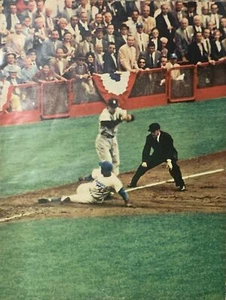 1956 Jackie Robinson Brooklyn Dodgers Magazine Page Print World Series VTG 8x11 - Picture 1 of 5