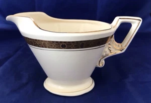 Jug Milk Rare Vintage Art Deco Burleighware Zenith Ivory & Gold Free Postage - Picture 1 of 5