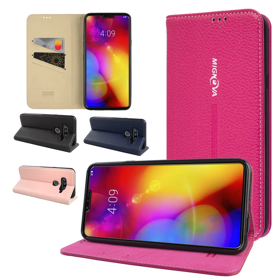 For LG V40/V40 ThinQ/Storm Auto Wake/Sleep Flip Thin Leather Stand Wallet Case - Image 1 of 1