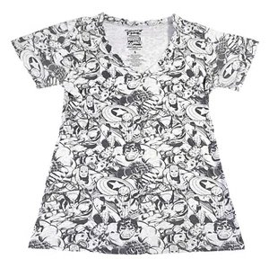 MIGHTY FINE PRESENTS - MARVEL COMICS - T-shirt donna grigia scollo a V S/S - Taglia: S - Foto 1 di 5