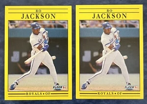 2 carte) 1991 Fleer #561 carta baseball Bo Jackson Kansas City Royals ️ quasi nuova + - Foto 1 di 2