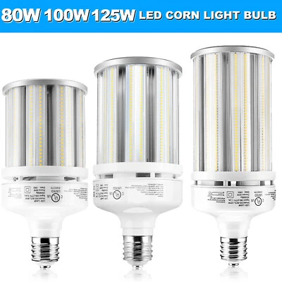 UL DLC 80W~125W LED Corn Cob Bulb Replace 300W~400W Warehouse Gym Highbay Light - Image 1 of 4