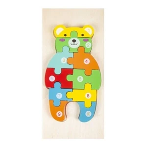 Wooden Puzzles Pieces Toddler Kids  Animals Educational Toy Bear - Picture 1 of 5