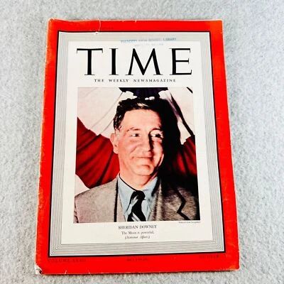 Time Magazine October 24 1938 Sheridan Downey Vintage - Image 1 of 4