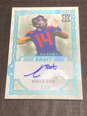 KHALIL TATE 2020 LEAF ULTIMATE DRAFT ROOKIE AUTO #1/25 Autograph BA-KT1 1/1! - Image 1 of 4