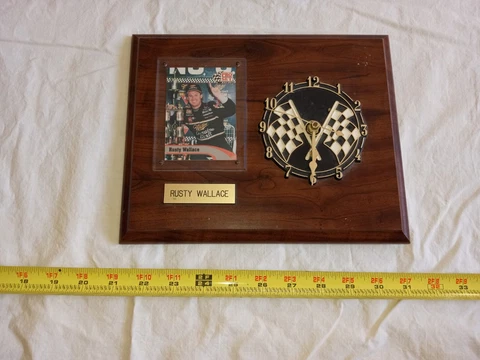 Nascar #2 Rusty Wallace '95 Crown Jewels Wooden Wall Clock Plaque VTG, WORKS Cover