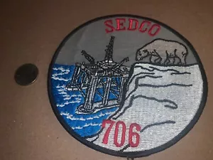 OILFIELD COLLECTIBLE PATCH SEDCO DRILLING Oil COOPERATION RIG 706 ALASKA 6"X 6" - Picture 1 of 4