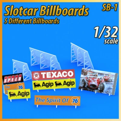 Slotcar Scenery Building 5X vallas publicitarias en pista Scalextric, Carrera Foto 1 de 4