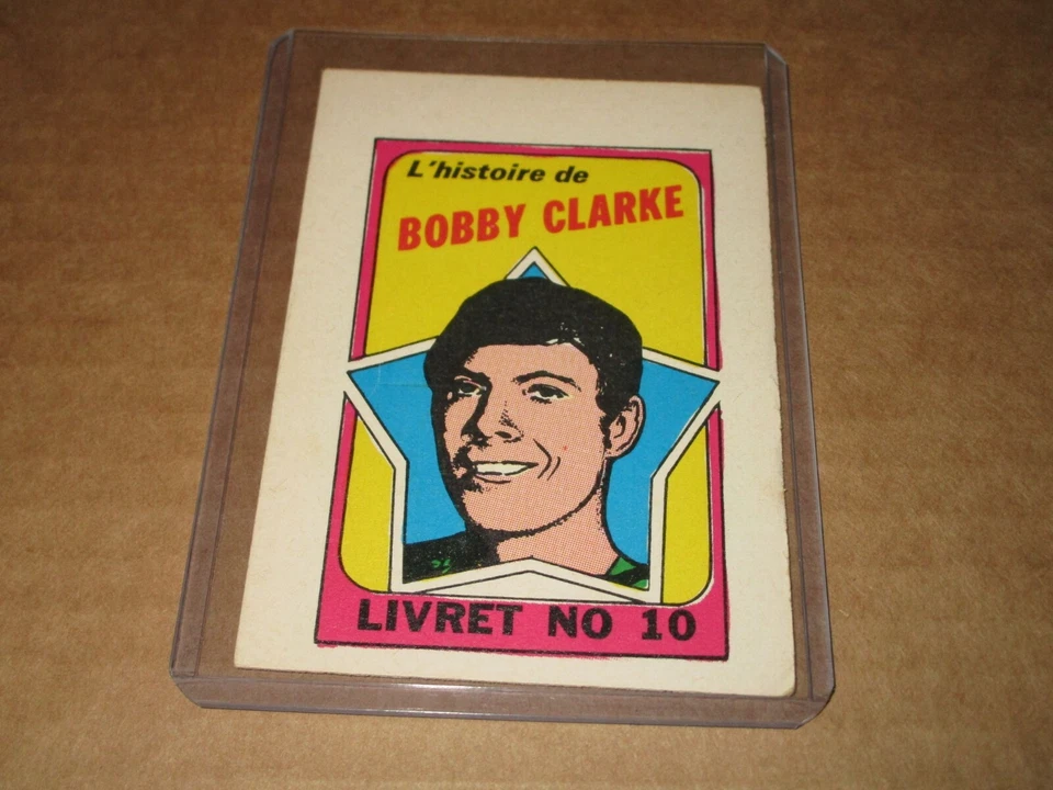 1971-72 O-PEE-CHEE BOOKLET RARE FRENCH INSERT #10 BOBBY CLARKE PHILADELPHIA  - Image 1 of 1
