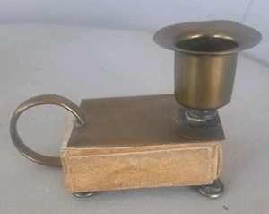 Vintage Brass Match Box Holder With Brass Chamber Candle Holder. - Picture 1 of 6
